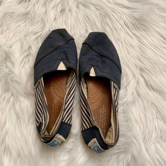 TOMS | Blue and White Stripe Espadrille Flats - Picture 3 of 6